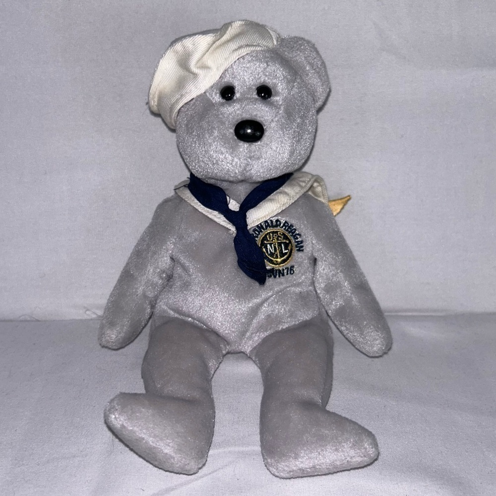 Ty Beanie Baby USS Ronald Reagan US Navy Sailor Bear Retired Momento 2003